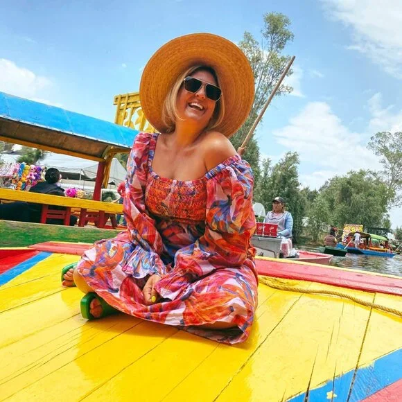 FARM Rio Maxi Dress L Coloured Bananas Puff Sleeves Smocked Tropical - Picture 15 of 15